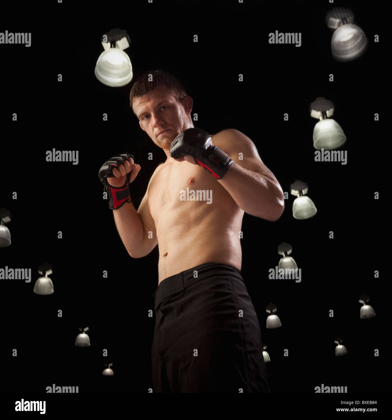 Combattente in gabbia Foto Stock