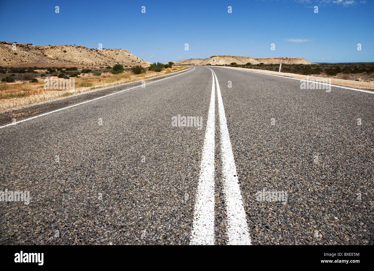 Nord Ovest autostrada costiera tra Nerren Nerren e Denham in Australia Occidentale Foto Stock