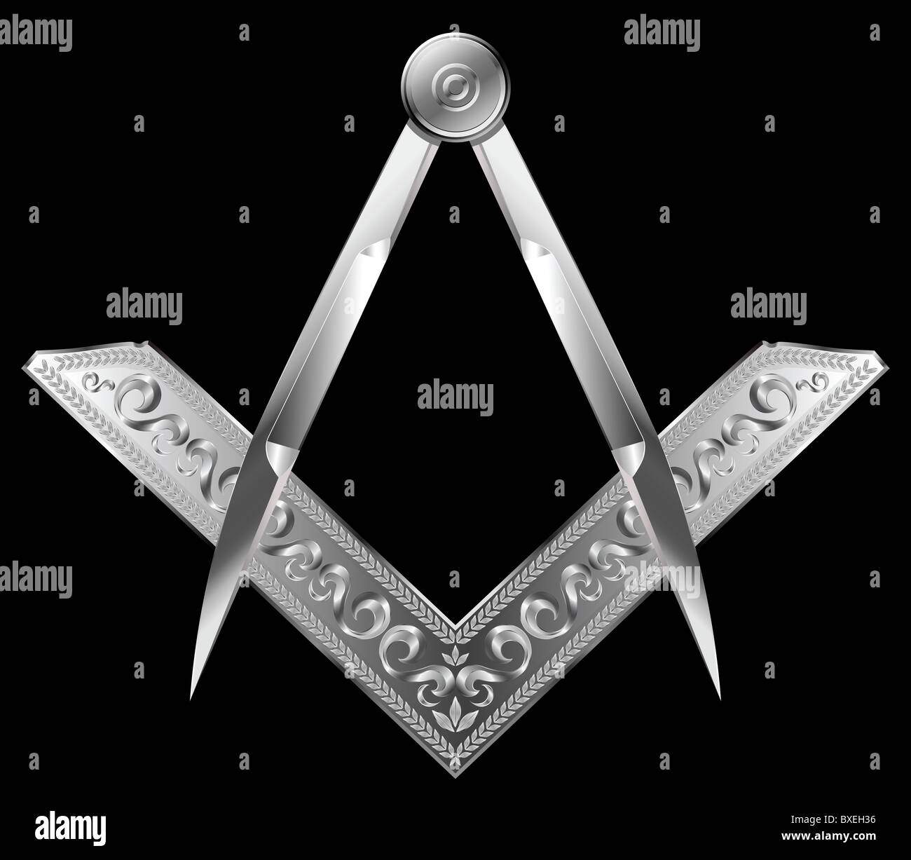 Piazza della Loggia massonica & Compass Foto Stock