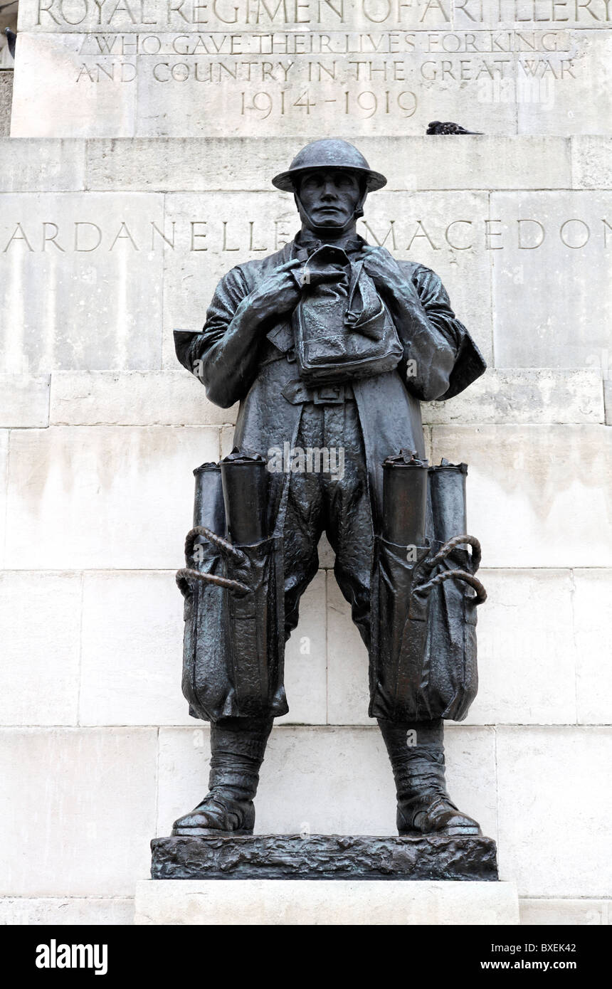 Il Royal Artillery War Memorial, Constitution Hill, London, Regno Unito Foto Stock