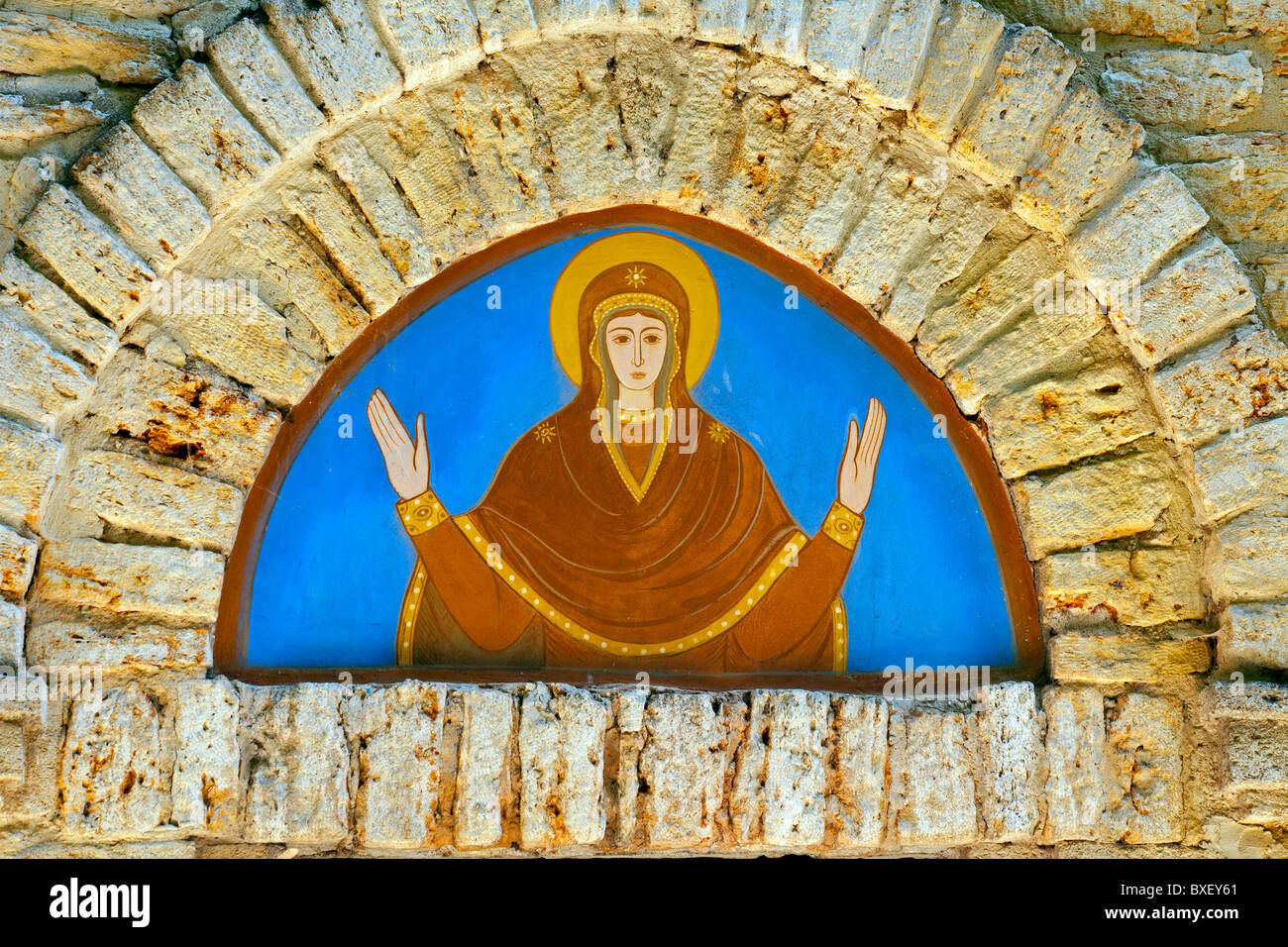 Decorazione dalla Stella Maris Cappella in Balchik Bulgaria Foto Stock