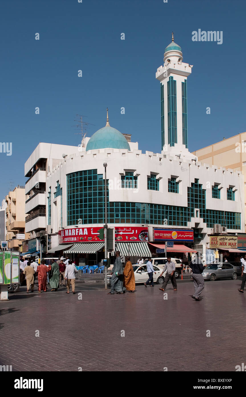 Una moschea nel quartiere di Deira in Dubai Foto Stock
