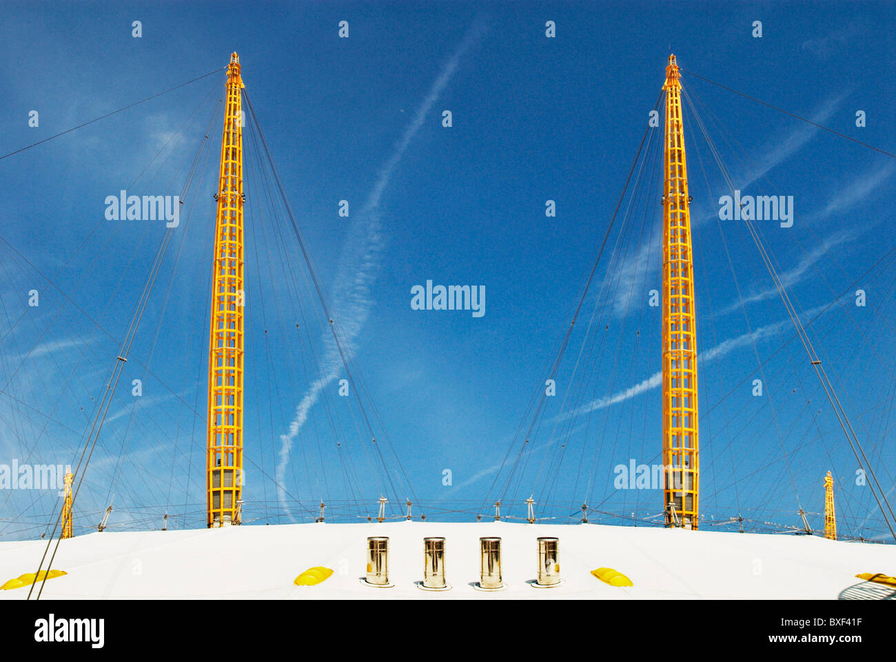 Dettagli esterni del Millennium Dome. Londra. Regno Unito. Progettato da Richard Rogers Partnership. Foto Stock