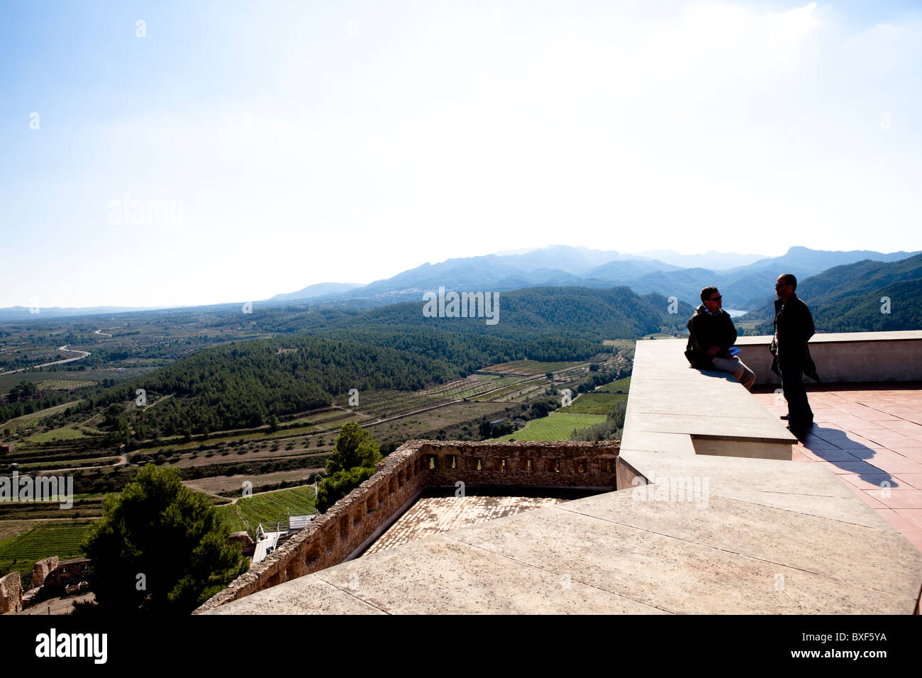 Il castello di Miravet fiume Ebro Catalogna Spagna catalano Foto Stock