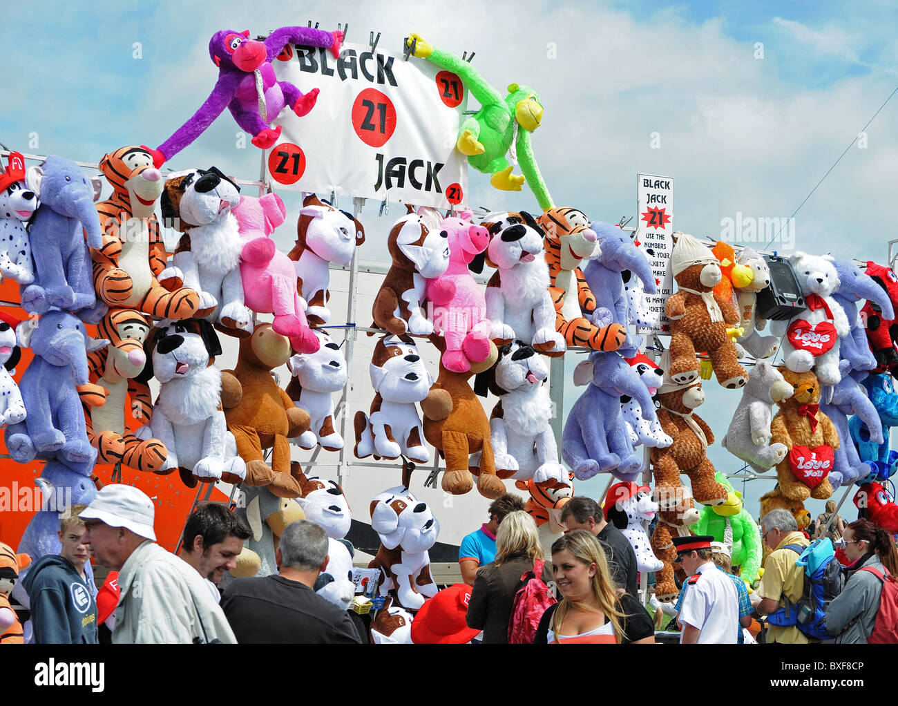 Peluche, premi alla fiera in Brighton, Regno Unito Foto Stock