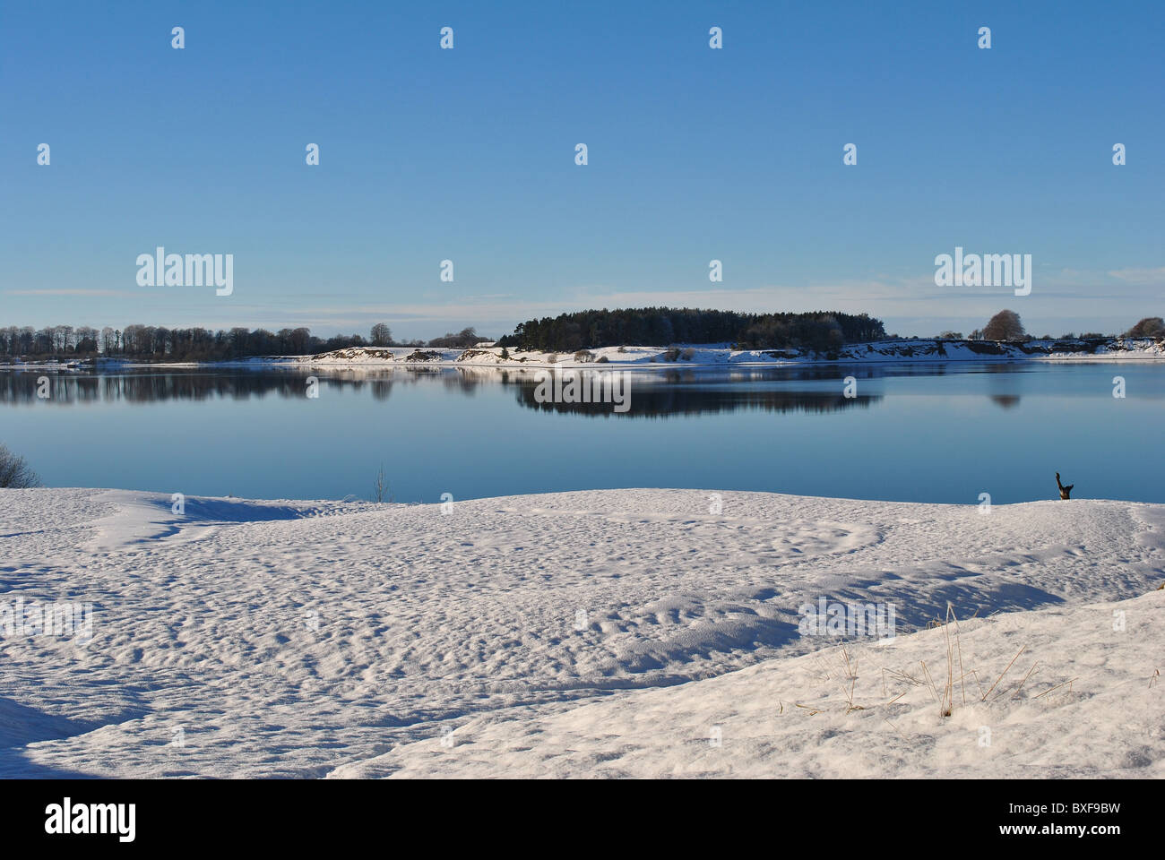 Inverno vista lago Foto Stock