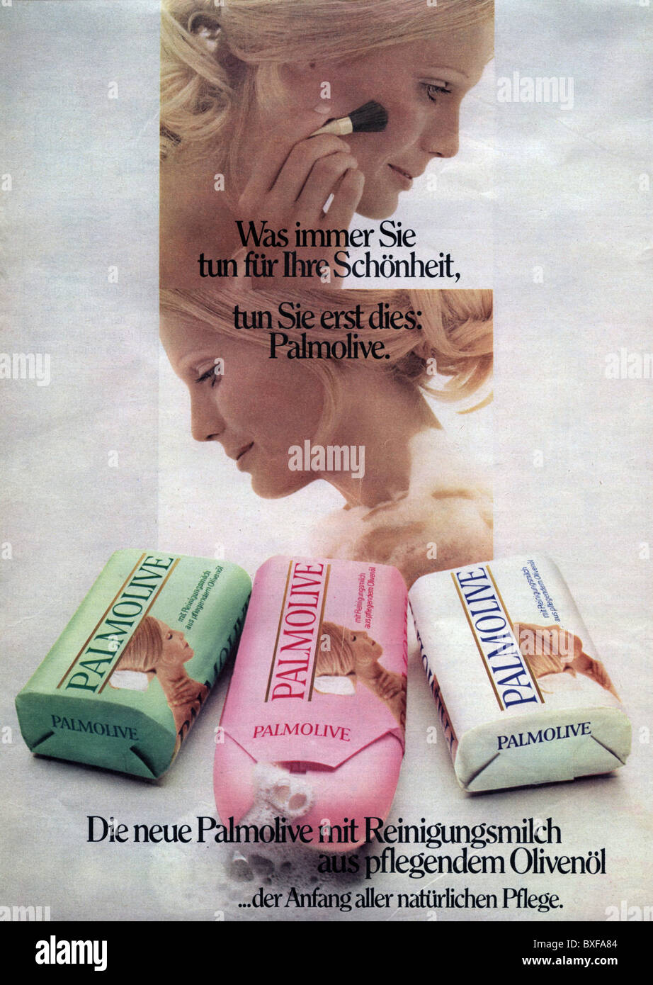 Igiene personale, pubblicità per sapone Palmolive, dalla rivista 'Funk Uhr', Germania, circa 1970, diritti aggiuntivi-clearences-non disponibile Foto Stock