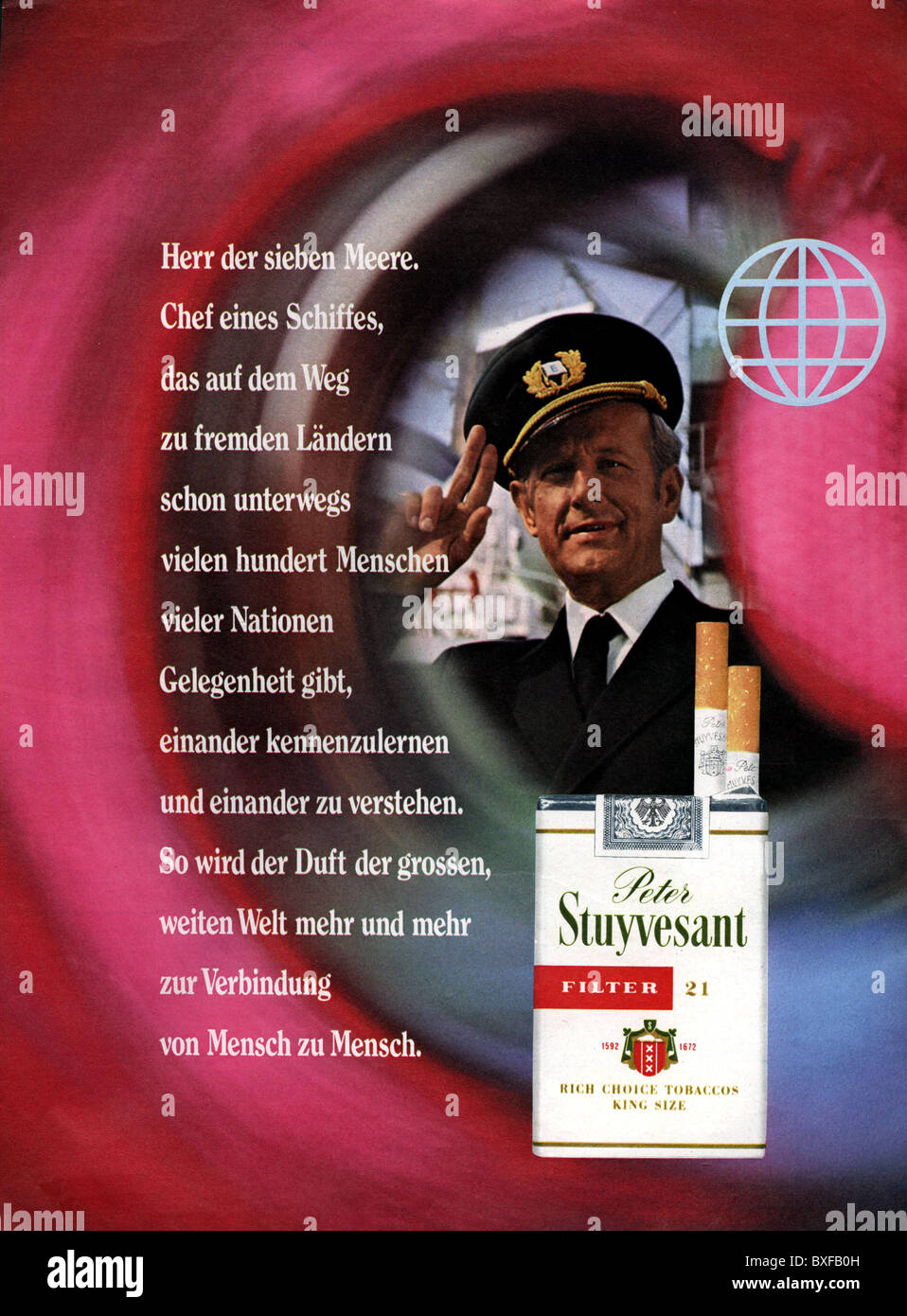 Pubblicità, tabacco, sigarette, pubblicità per le sigarette filtro Peter Stuyvesant, da una rivista, Germania, circa 1970, diritti aggiuntivi-clearences-non disponibile Foto Stock