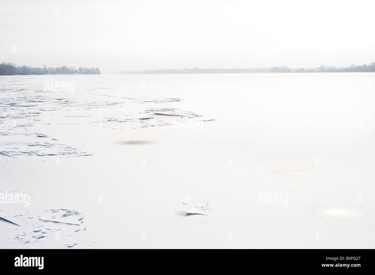 Dnipro river in inverno. L'Ucraina Foto Stock