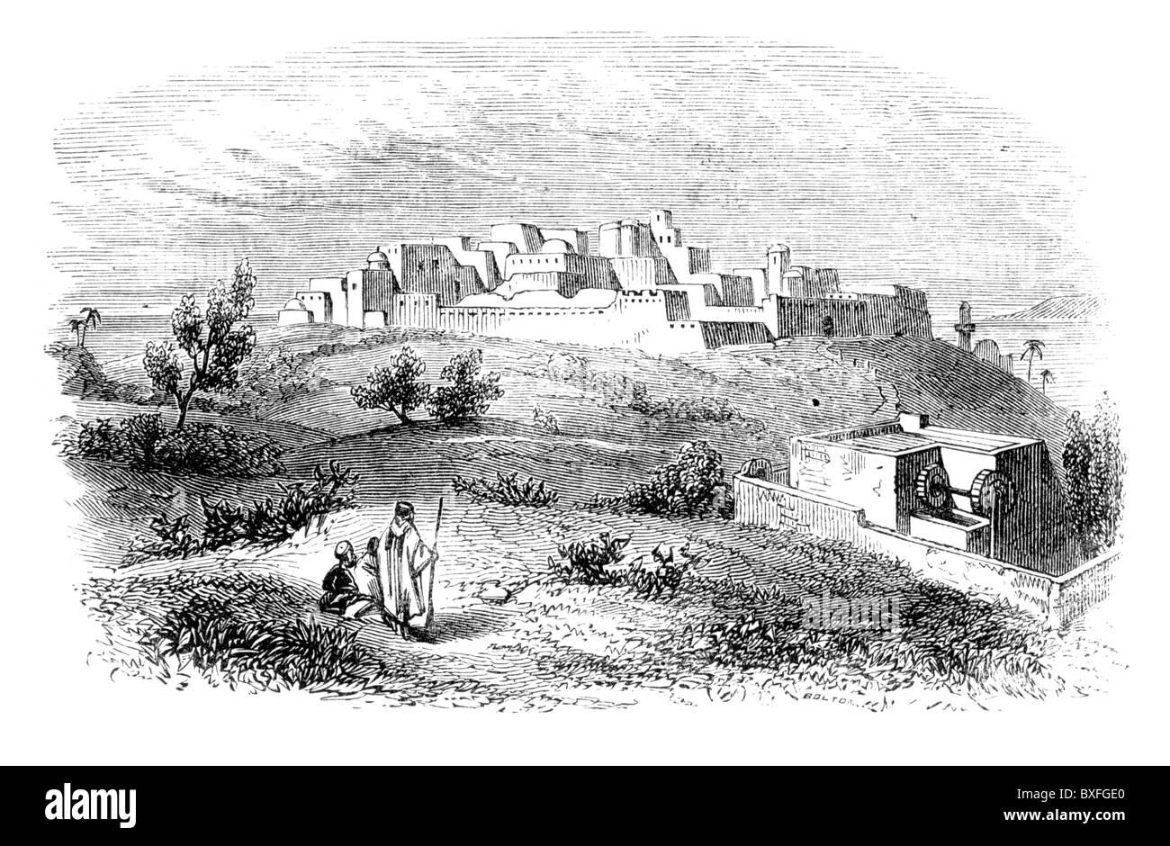 Jaffa nel XIX secolo; Bianco e Nero illustrazione; Foto Stock