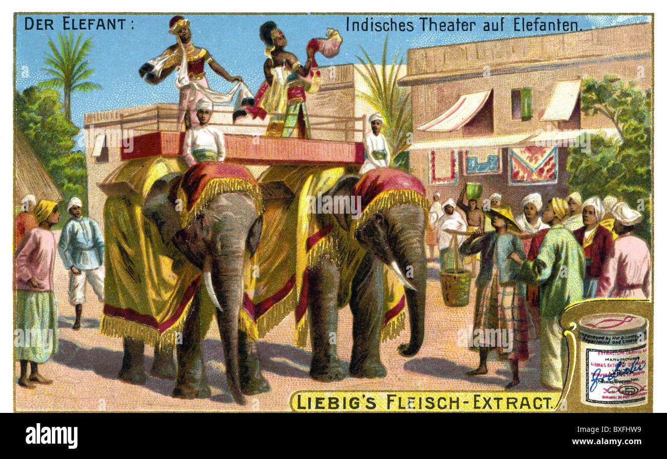 teatro / teatro, teatro indiano sugli elefanti, circa 1900, diritti aggiuntivi-clearences-non disponibile Foto Stock