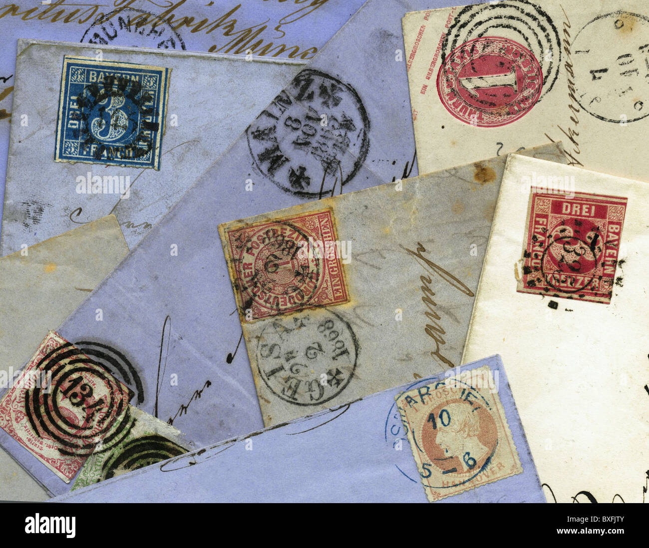 Posta / posta, francobolli, Germania, circa 1865, diritti-aggiuntivi-clearences-non disponibile Foto Stock