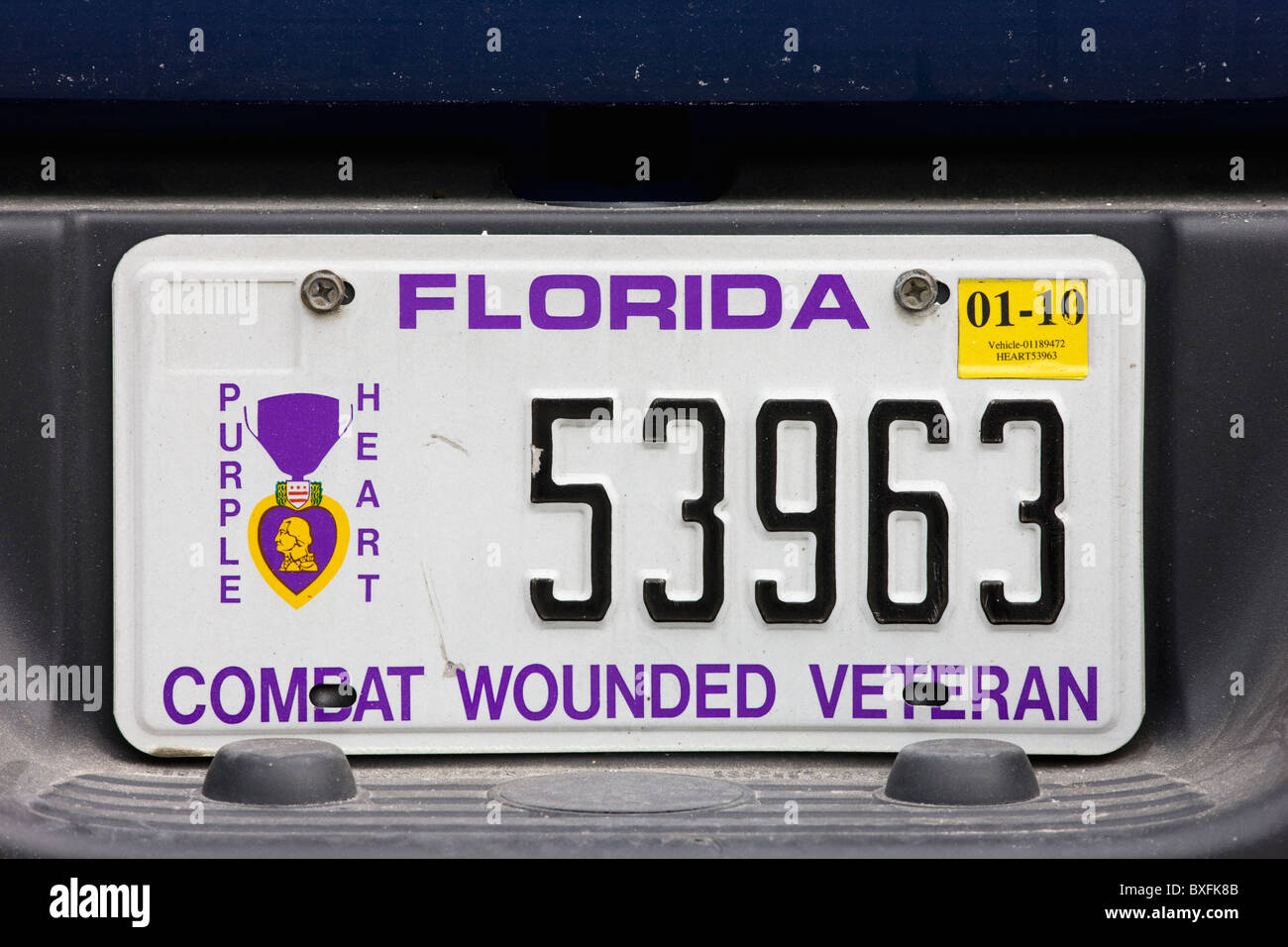 Veicolo targa sul veicolo in Anna Maria Island, Stati Uniti d'America Foto Stock