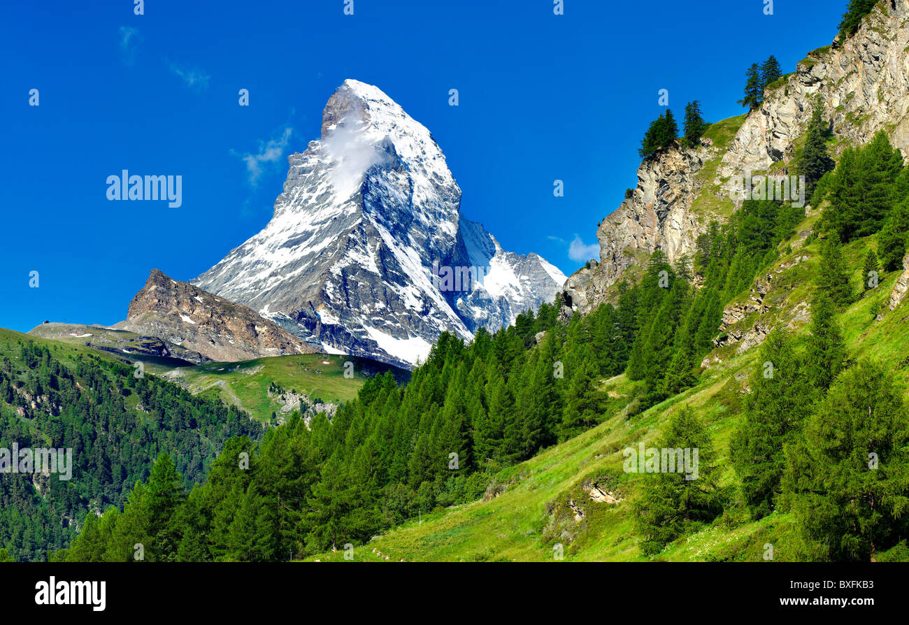 Monte Cervino peak - Alpi Svizzere - Svizzera Foto Stock