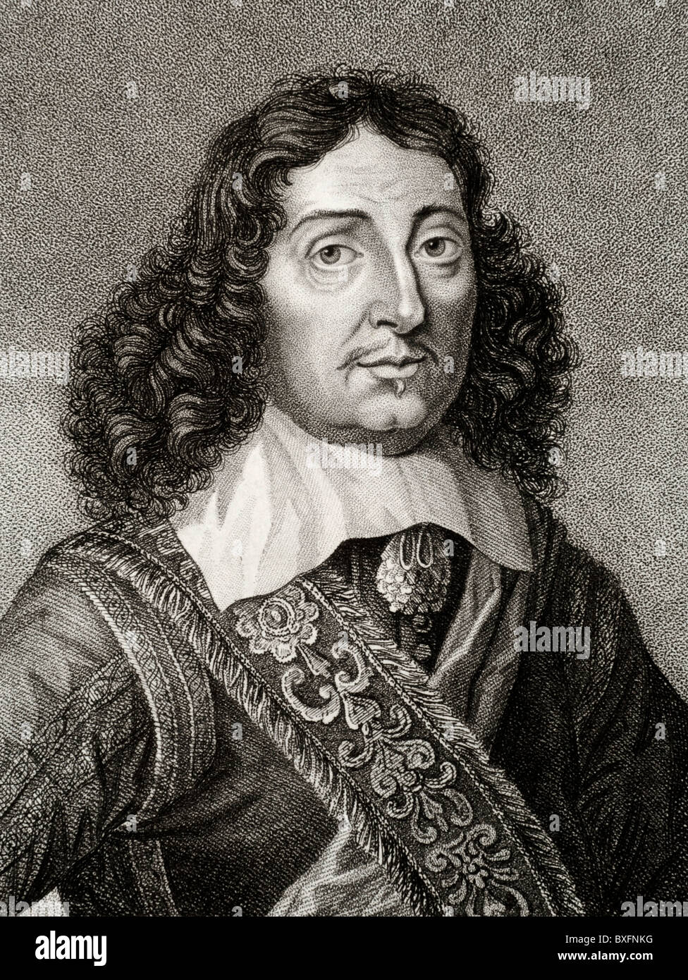 Ritratto di George Monck (1608-1670) i conte di Albemarle. Soldato inglese, politico & personaggio chiave in inglese Restauro di Carlo II. Illustrazione o incisione vintage Foto Stock Ritratto di George Monck (1608-1670) i conte di Albemarle. Soldato inglese, politico & personaggio chiave in inglese Restauro di Carlo II. Illustrazione o incisione vintage Foto Stock
