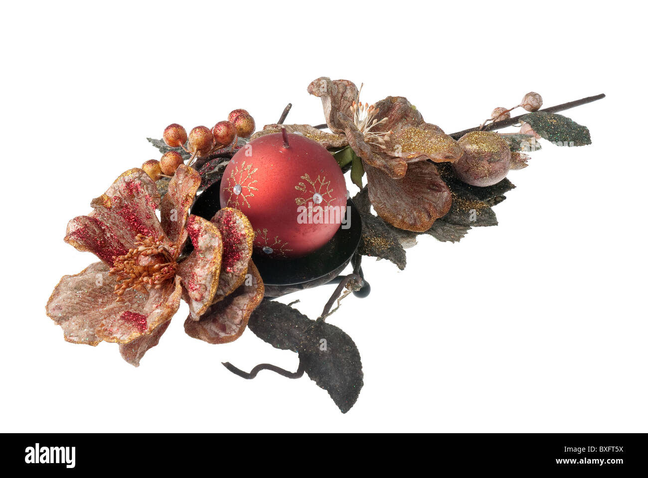 Disposizione di Natale isolato su sfondo bianco. Foto Stock