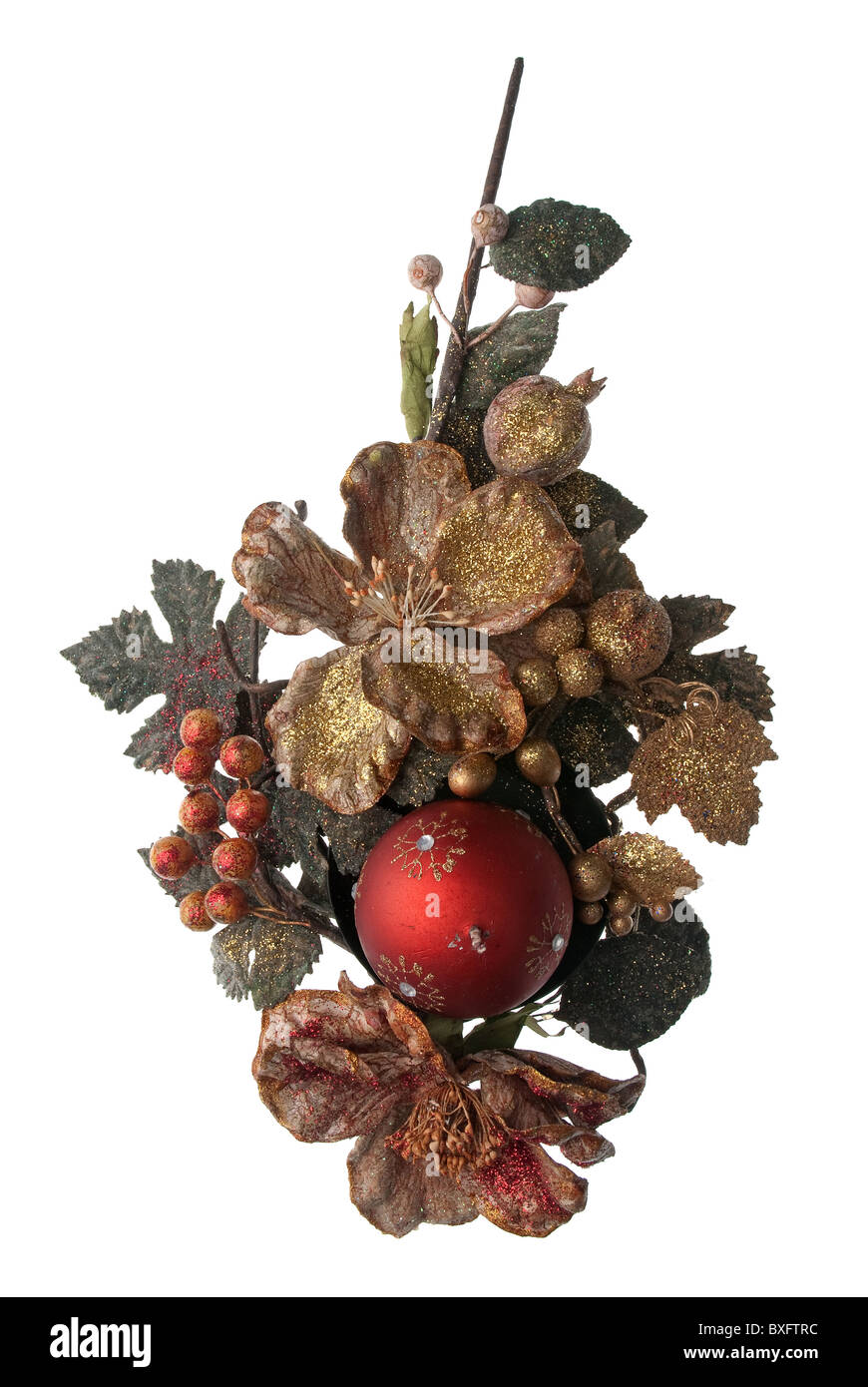 Disposizione di Natale isolato su sfondo bianco. Foto Stock