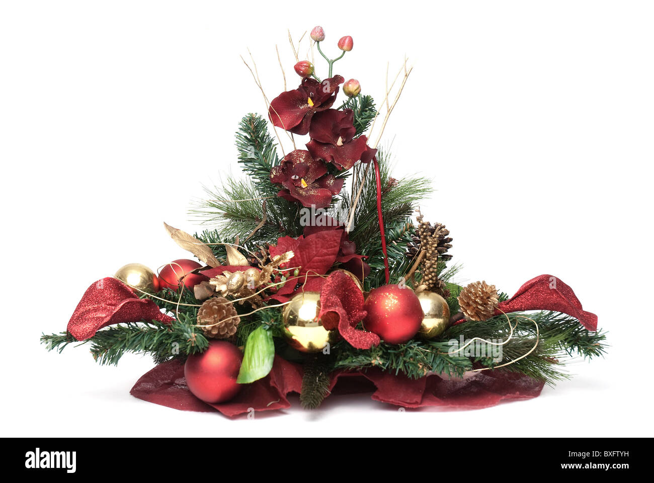 Disposizione di natale su sfondo bianco. Foto Stock