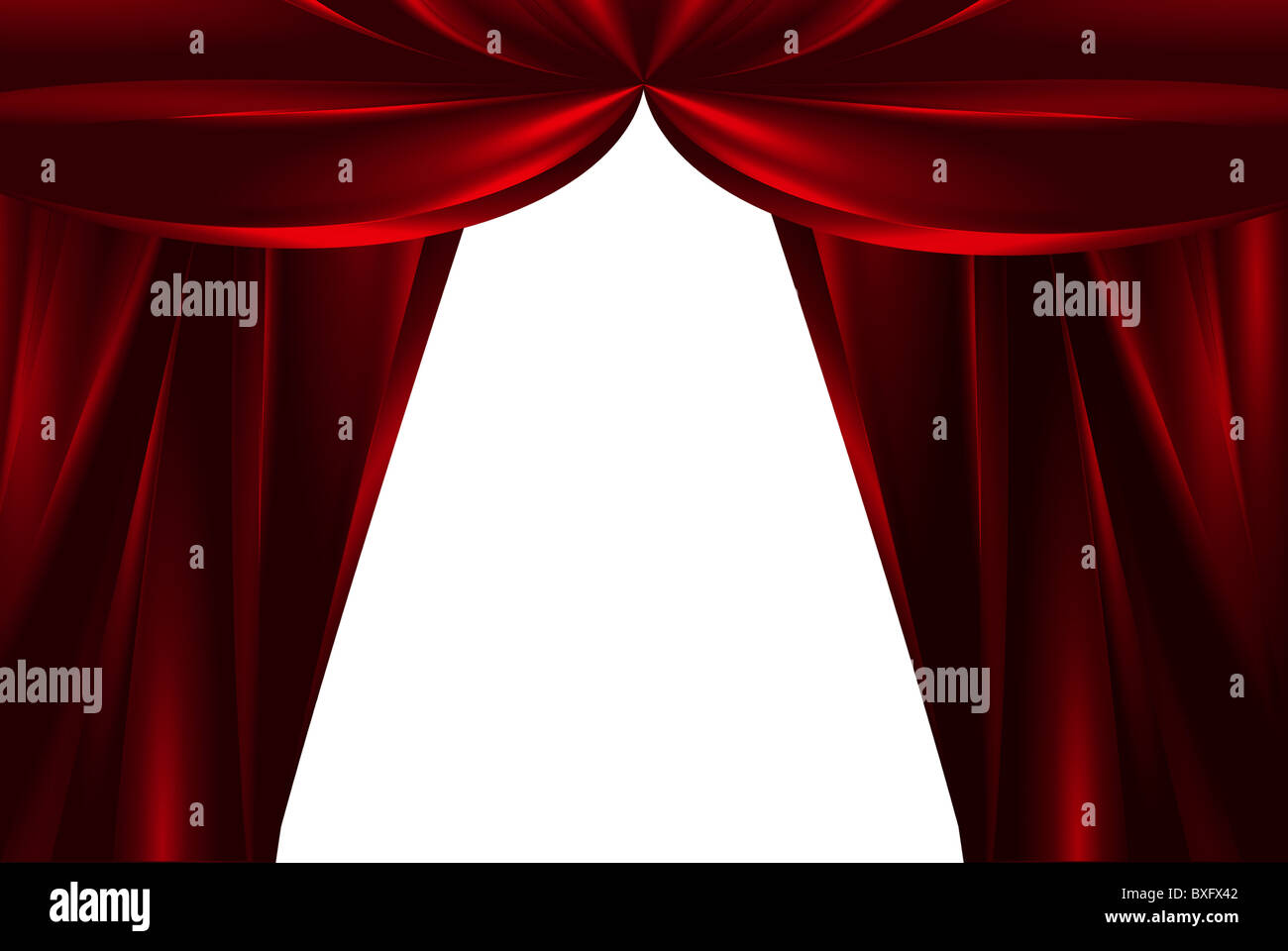 Di seta rossa tende a teatro Foto Stock Di seta rossa tende a teatro Foto Stock
