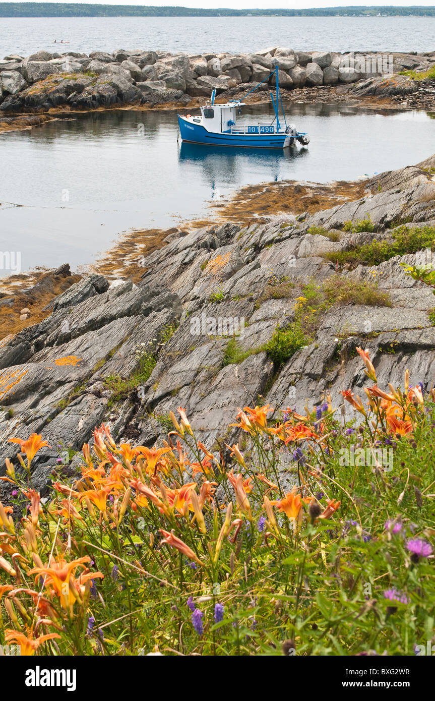 Nova Scotia, Canada. Villaggi di pescatori intorno a Blue Rocks nel porto di Lunenburg. Foto Stock