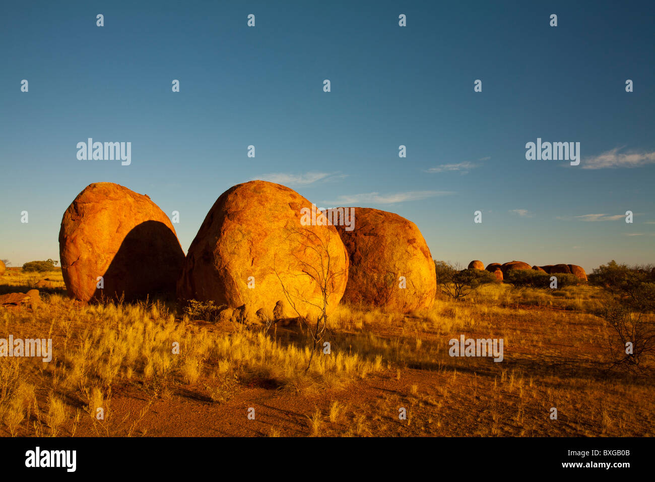 Tramonto sulla Devils marmi, Wauchope, Territorio del Nord Foto Stock