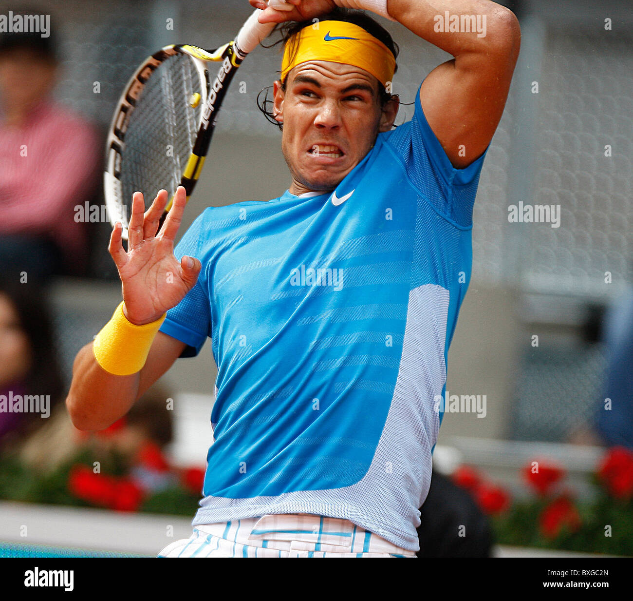 Rafael Nadal (ESP) in azione contro Gael Monfils (FRA) Foto Stock