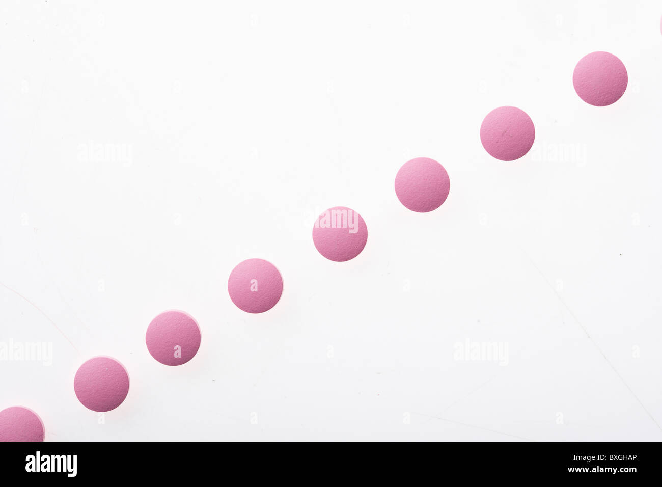 Pillole di medici in una riga Foto Stock