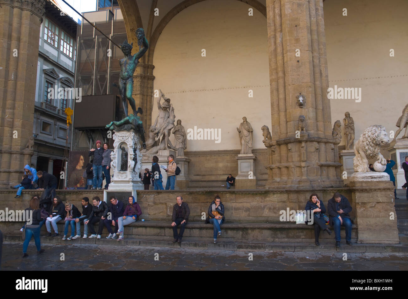 Piazza della Repubblica centrale quadrata (Firenze Firenze Toscana Italia centrale Europa Foto Stock