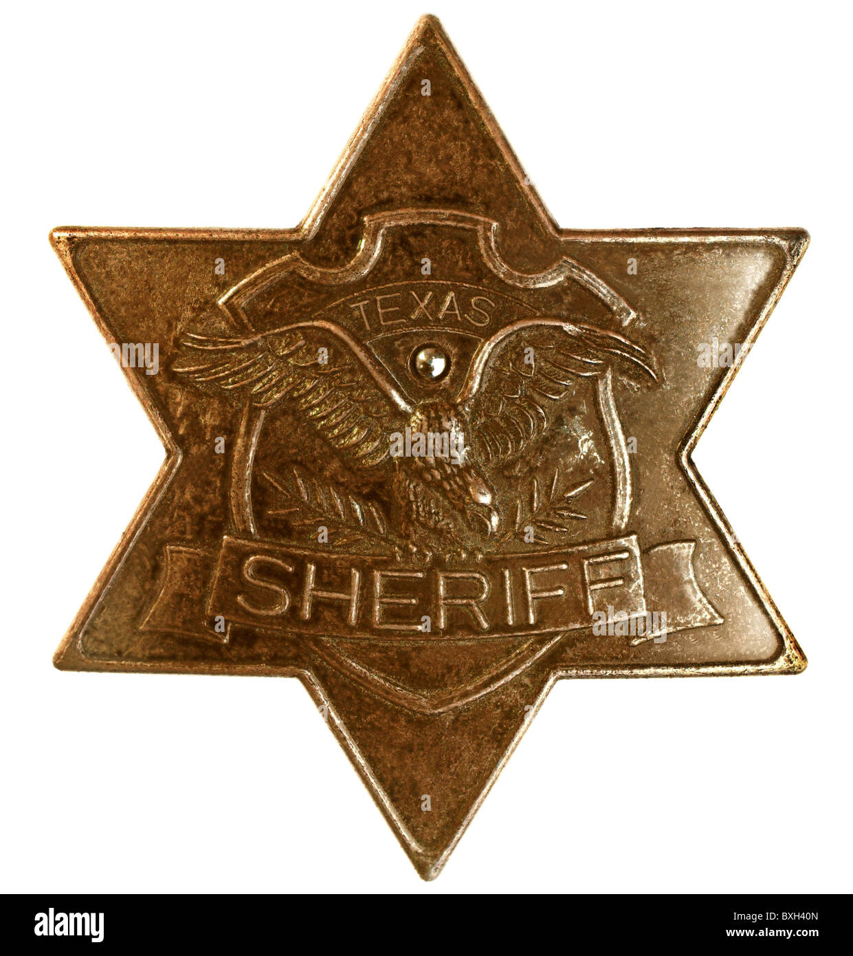 Stella Da Sceriffo Grand County In Metallo - Colore Bronzo, Decorazione Western O Costume