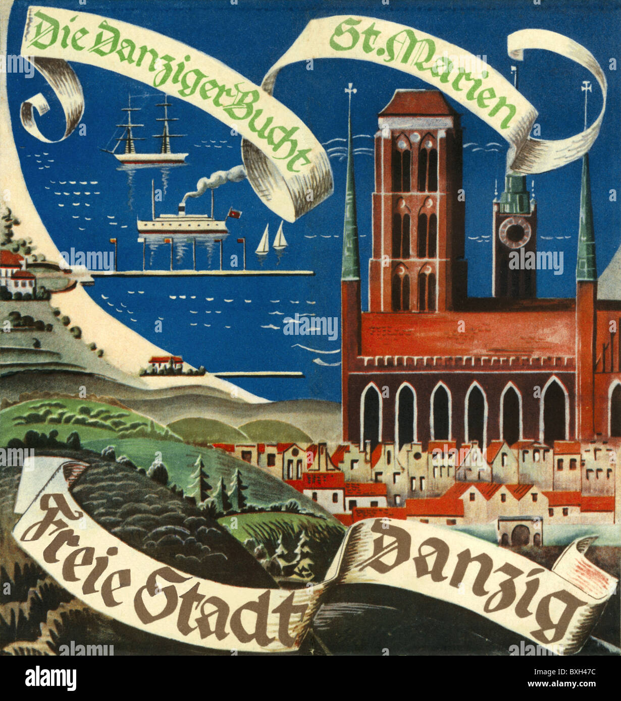 Geografia / viaggio, Polonia, Danzica, vista città / paesaggio urbano, 1938, diritti aggiuntivi-clearences-non disponibile Foto Stock