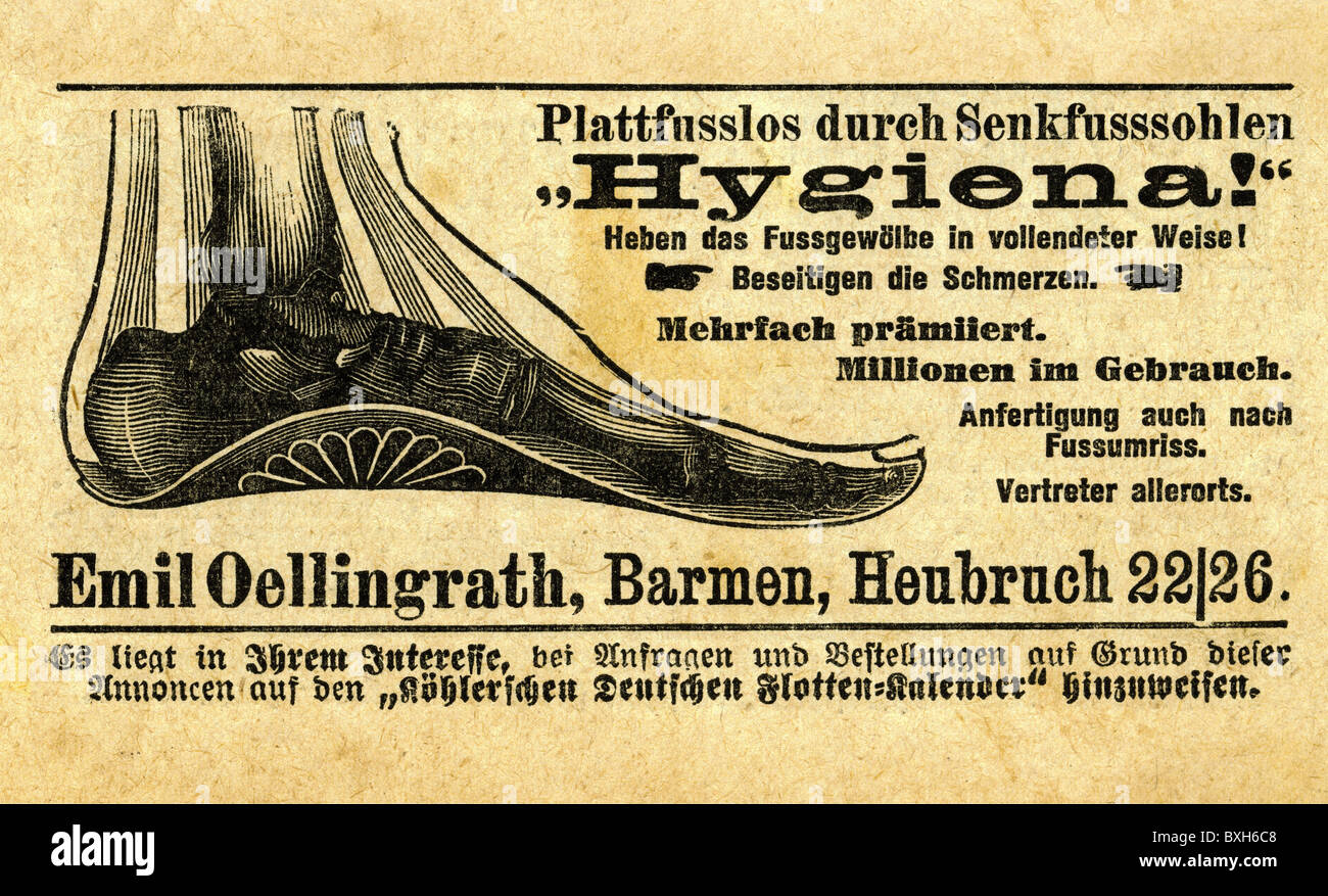 Pubblicità, medicina, solette di Hygiena, pubblicità, Germania, 1917, diritti aggiuntivi-clearences-non disponibile Foto Stock