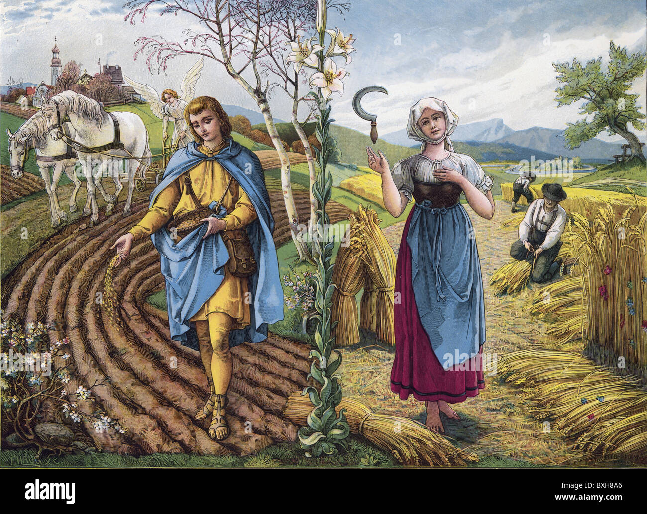 Religione, cristianesimo, contadino cristiano, illustrazione, Germania, 1897, diritti aggiuntivi-clearences-non disponibile Foto Stock
