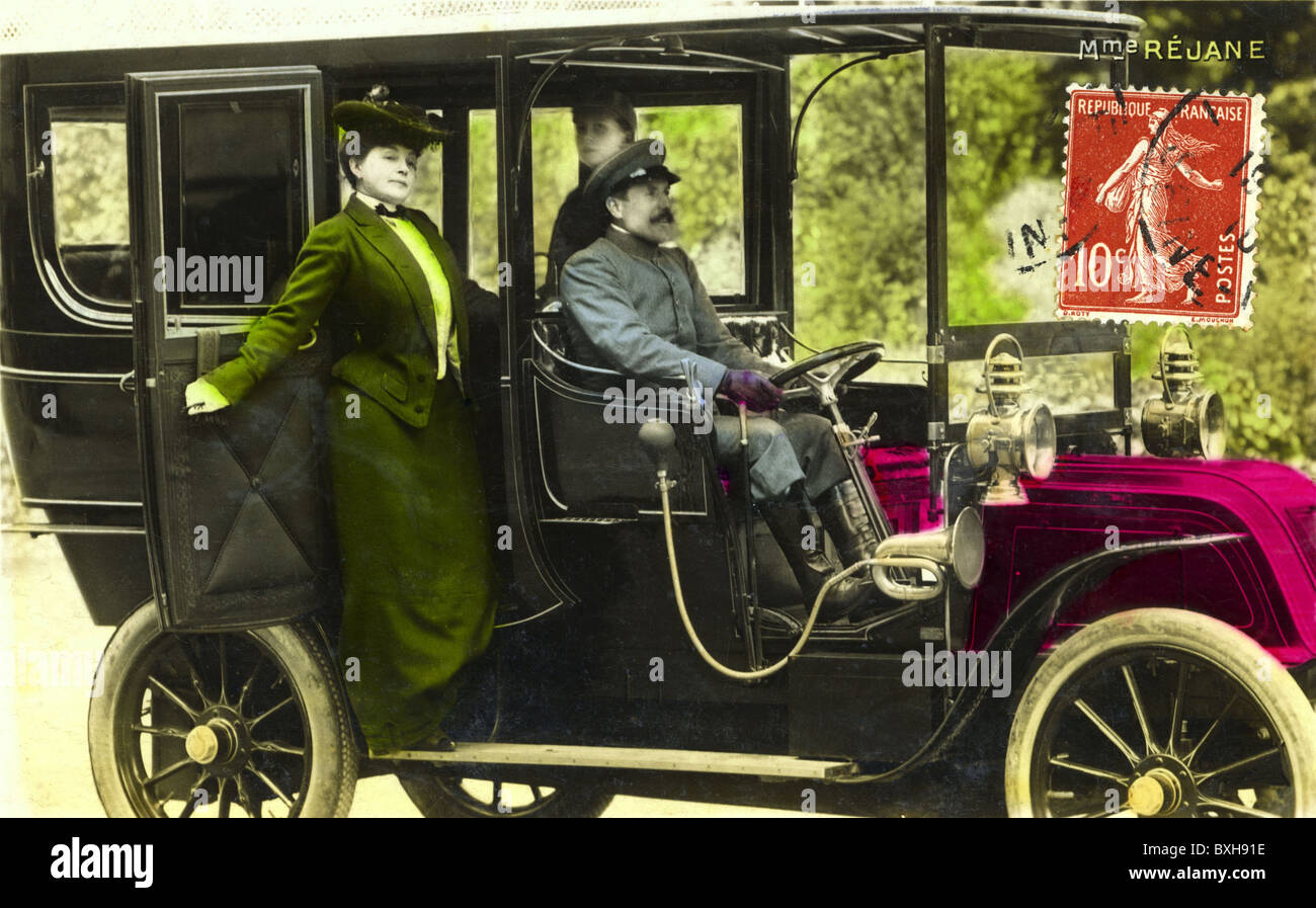 Trasporto / trasporto, auto, donna con autista, , Francia, circa 1909, diritti aggiuntivi-clearences-non disponibile Foto Stock