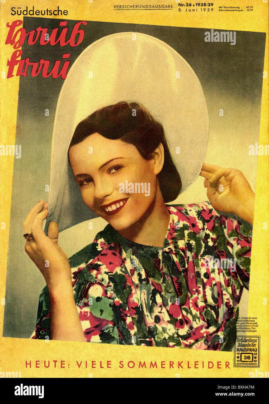 Moda, anni '30, moda di ladie, copertina della rivista di moda 'Sueddeutsche Hausfrau', Germania, giugno 1939, diritti aggiuntivi-clearences-non disponibile Foto Stock