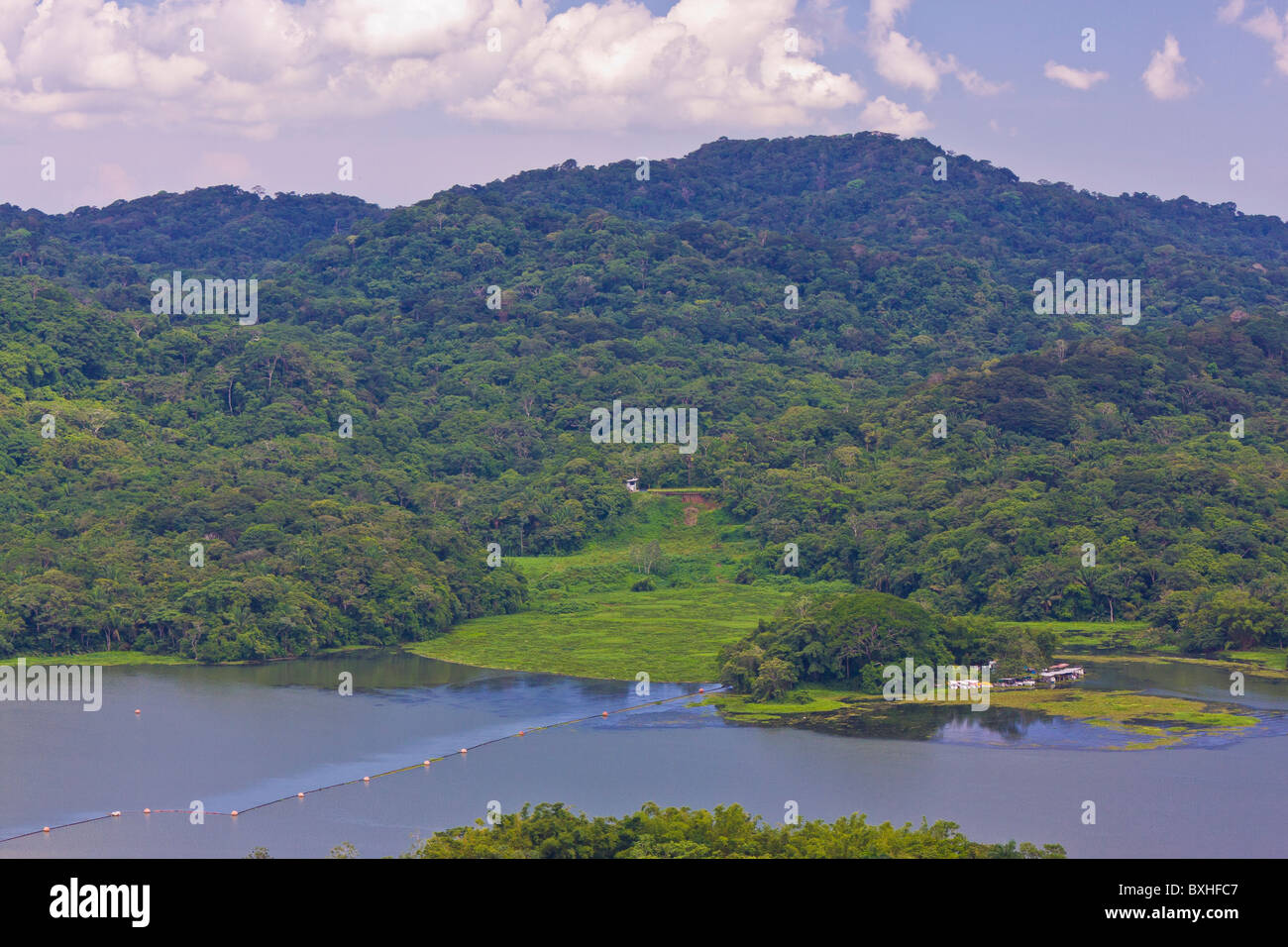 GAMBOA, PANAMA - il fiume e la foresta pluviale lungo la zona del Canale di Panama. Foto Stock