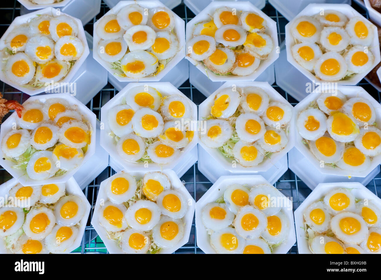 Uova di quaglia, Bangkok, Thailandia Foto Stock