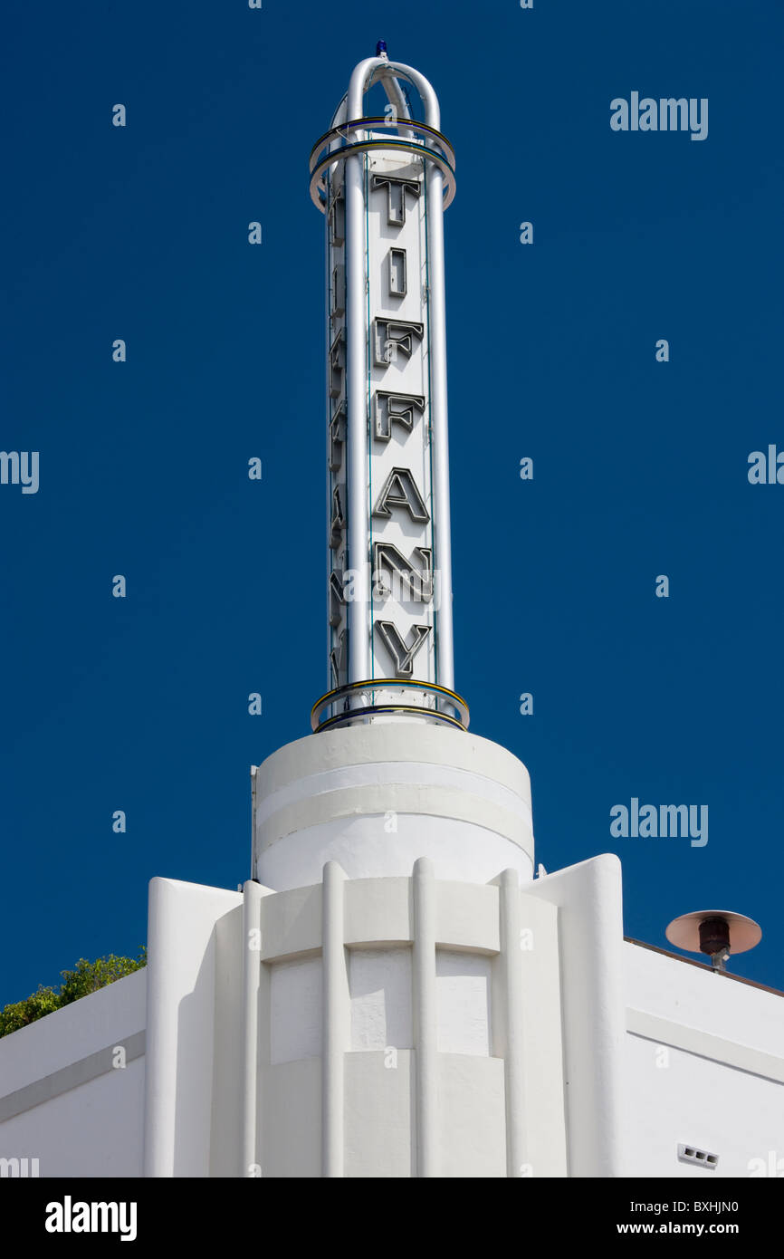 L'hotel di South Beach a Tiffany nel quartiere art deco a Collins Avenue, South Beach, Miami, Florida, Stati Uniti d'America Foto Stock