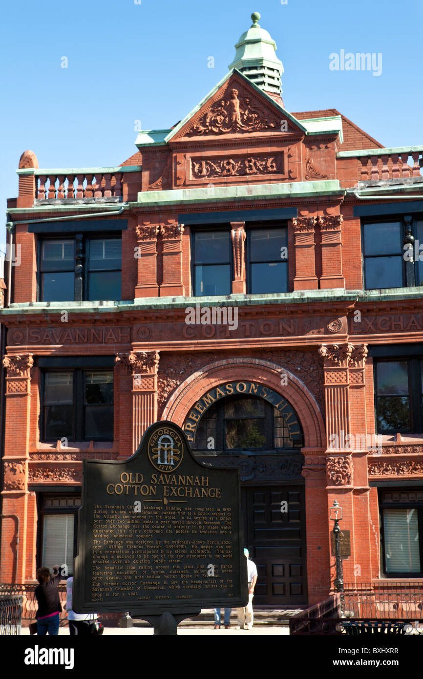 Il vecchio edificio della Borsa del Cotone di Savannah, Georgia, Stati Uniti d'America. Foto Stock