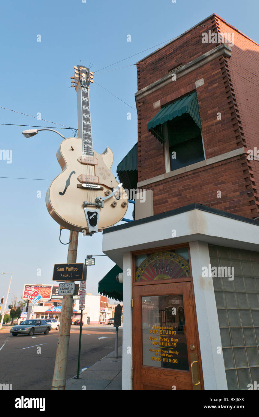 Sun Studio, impianto di registrazione dove molte leggende della musica hanno iniziato la loro carriera, compresi Elvis Presley, Johnny Cash Foto Stock