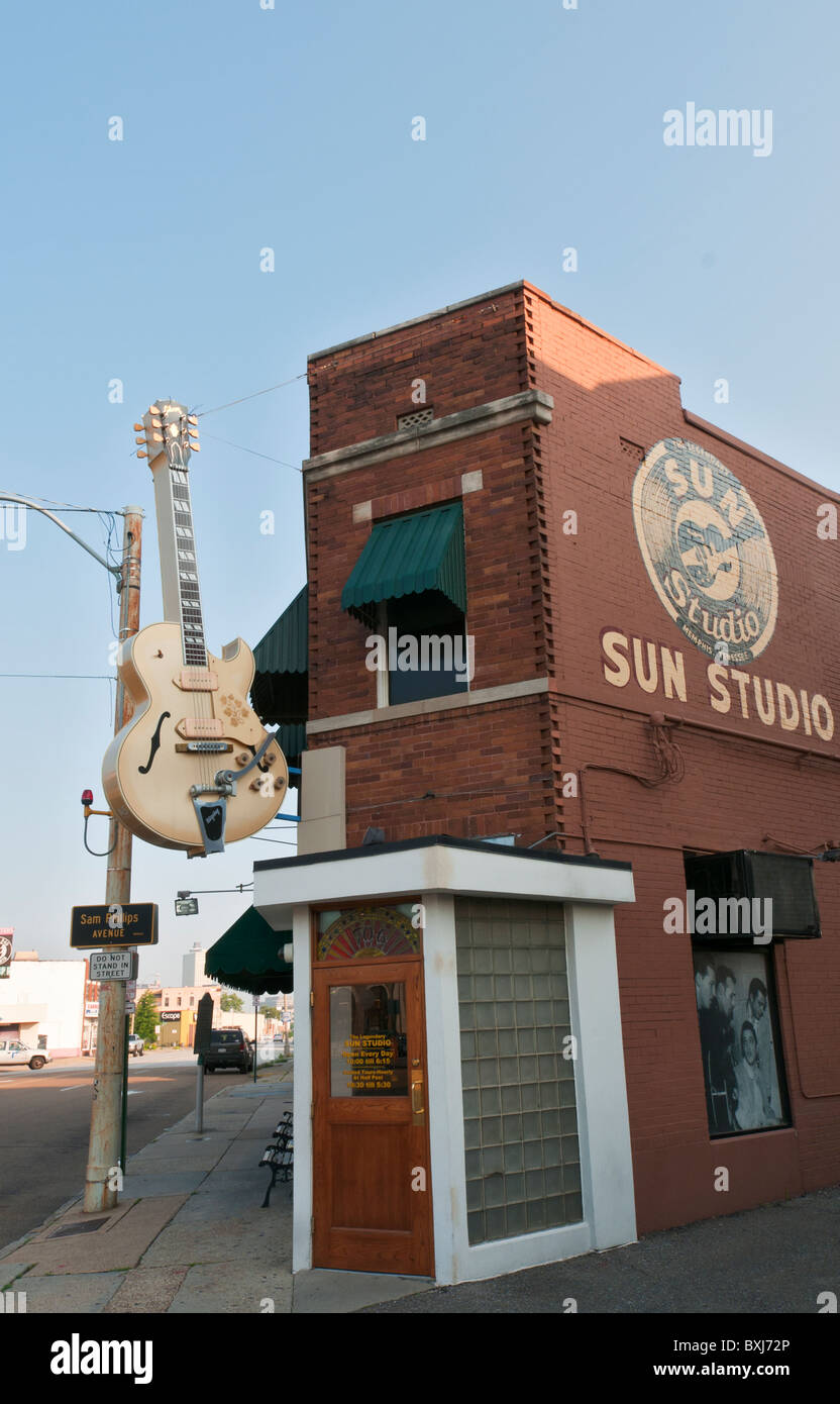 Sun Studio, impianto di registrazione dove molte leggende della musica hanno iniziato la loro carriera, compresi Elvis Presley, Johnny Cash Foto Stock