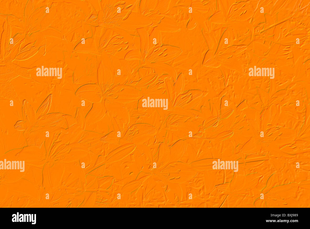 Stampato lilys arancione sfondo astratto Foto Stock