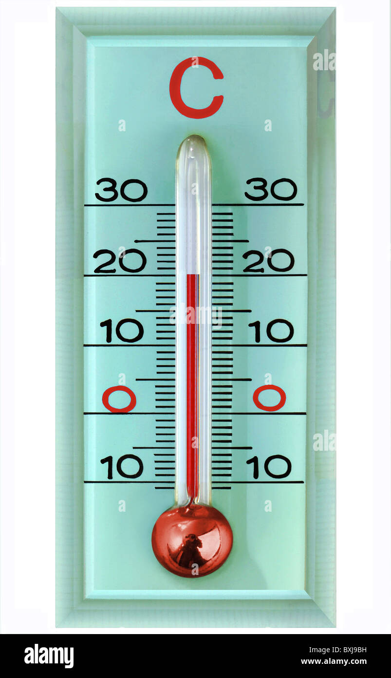 Technics, strumenti di misurazione, termometro, 20 gradi, a temperatura ambiente, Symbol immagine, Germania, termometri, bagnato-bulbo termo Foto Stock