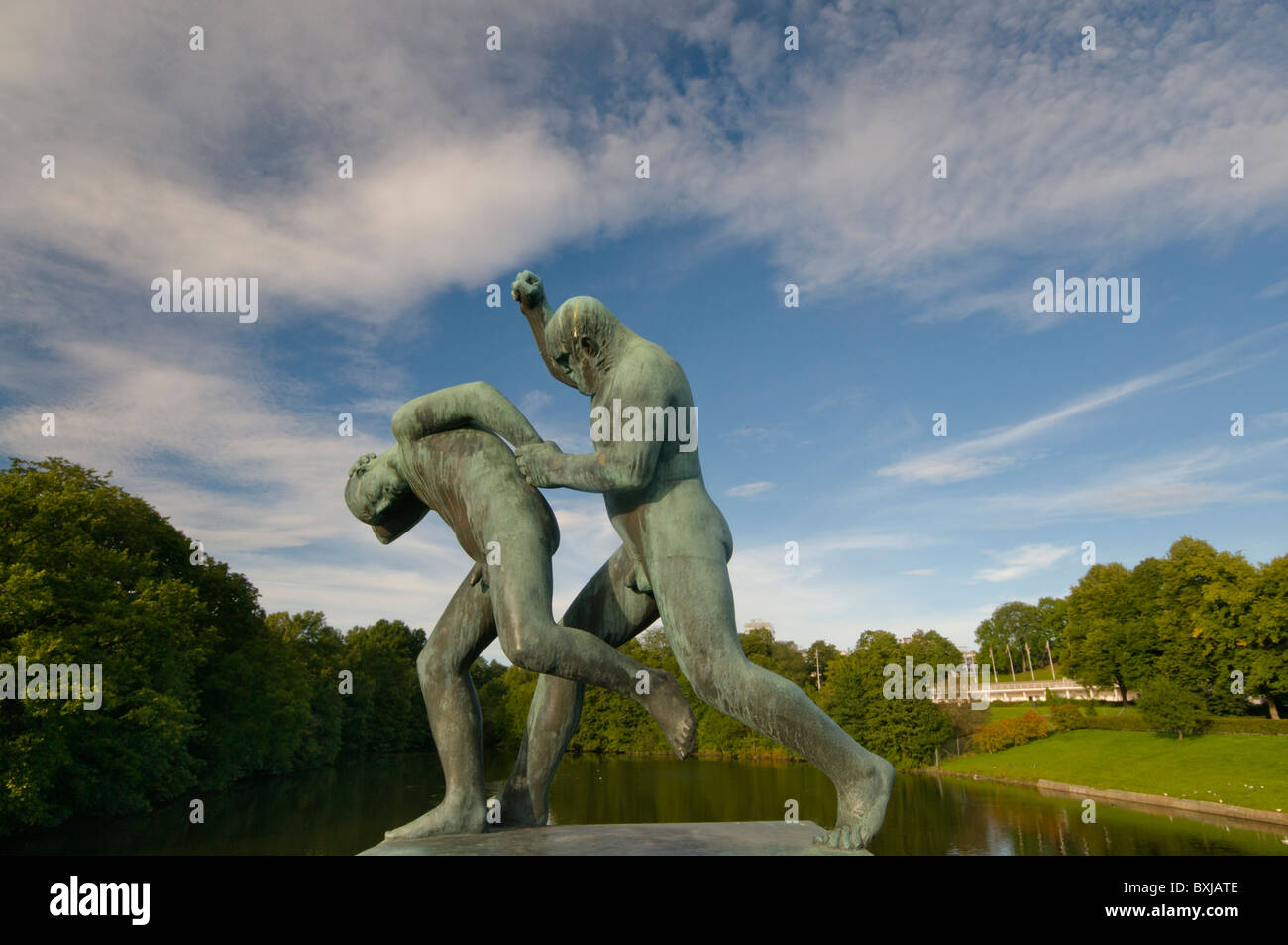 In bronzo e sculture di granito creato da Gustav Vigeland, il Parco Vigeland Oslo Norvegia Foto Stock