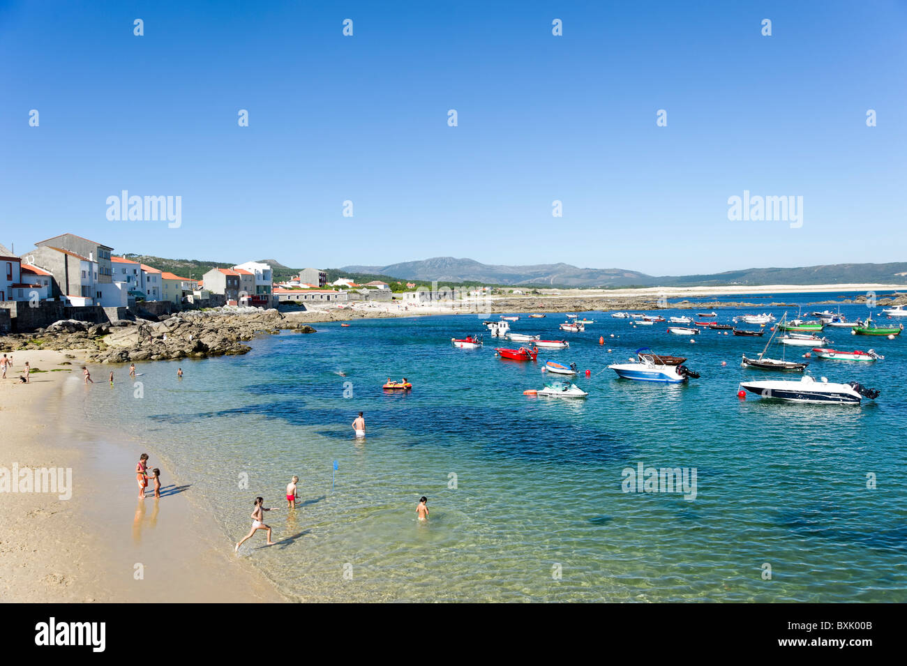 Spiaggia a Corrubedo, Rias Baixas, Galizia, Spagna Foto Stock