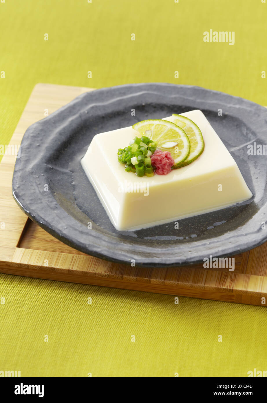 Tamago dofu, freddo gustosa crema pasticcera tofu Foto Stock