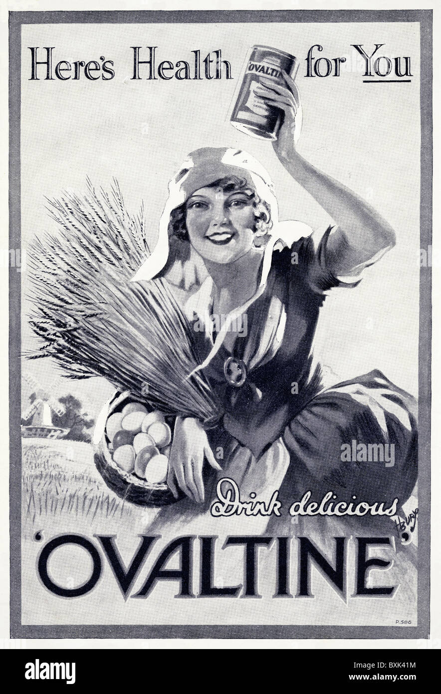 Pagina piena inserzione per salute Ovaltine drink nella rivista femminile circa 1929 Foto Stock