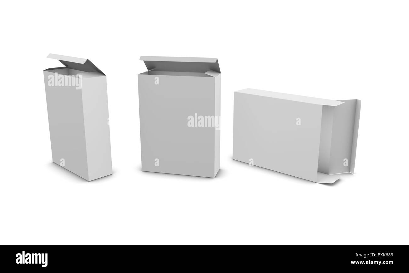 Personalizzabile carta vuoto box, isolato su sfondo bianco. Foto Stock