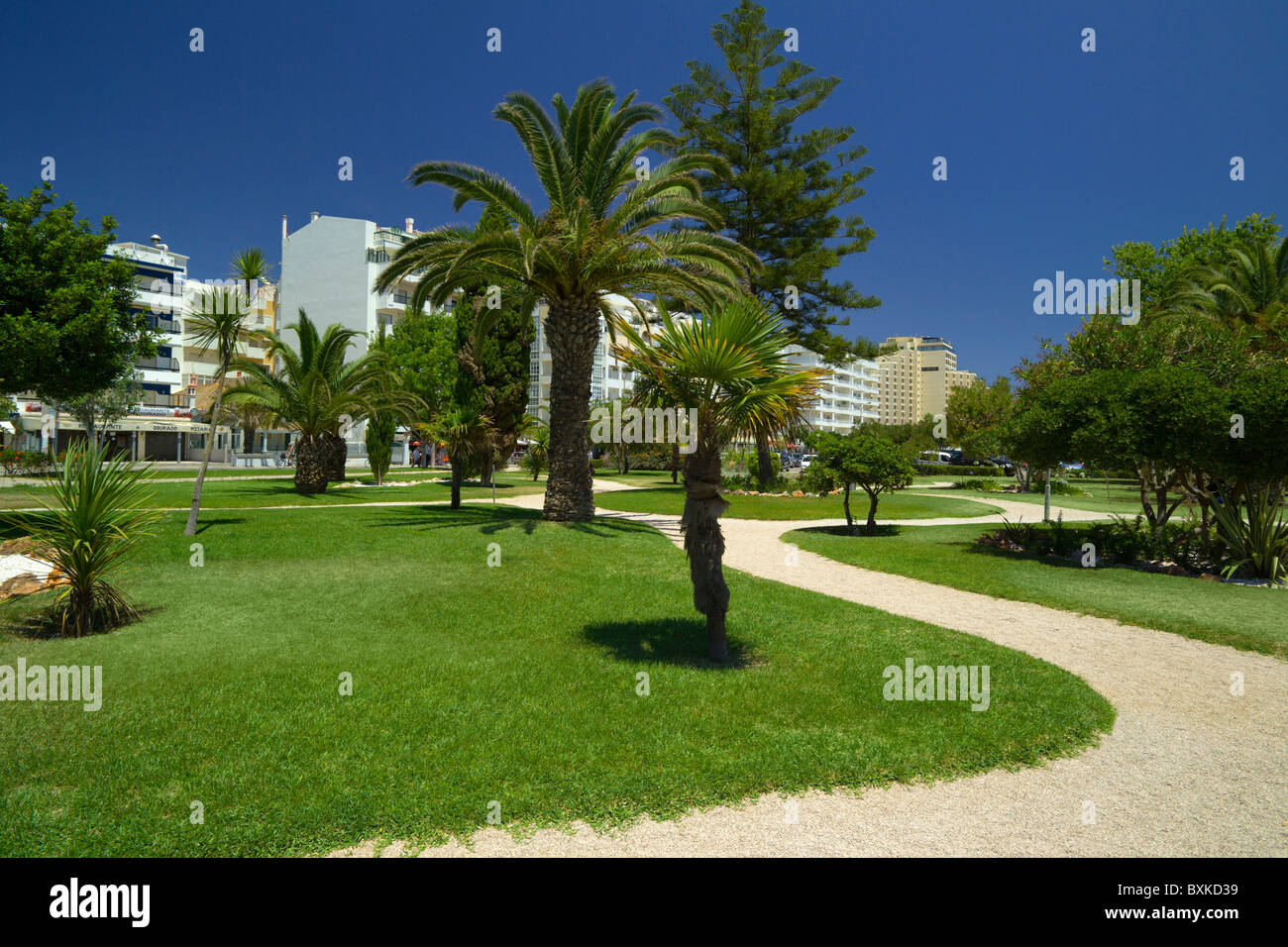 Montegordo, il Lungomare Giardini Algarve Portogallo Foto Stock