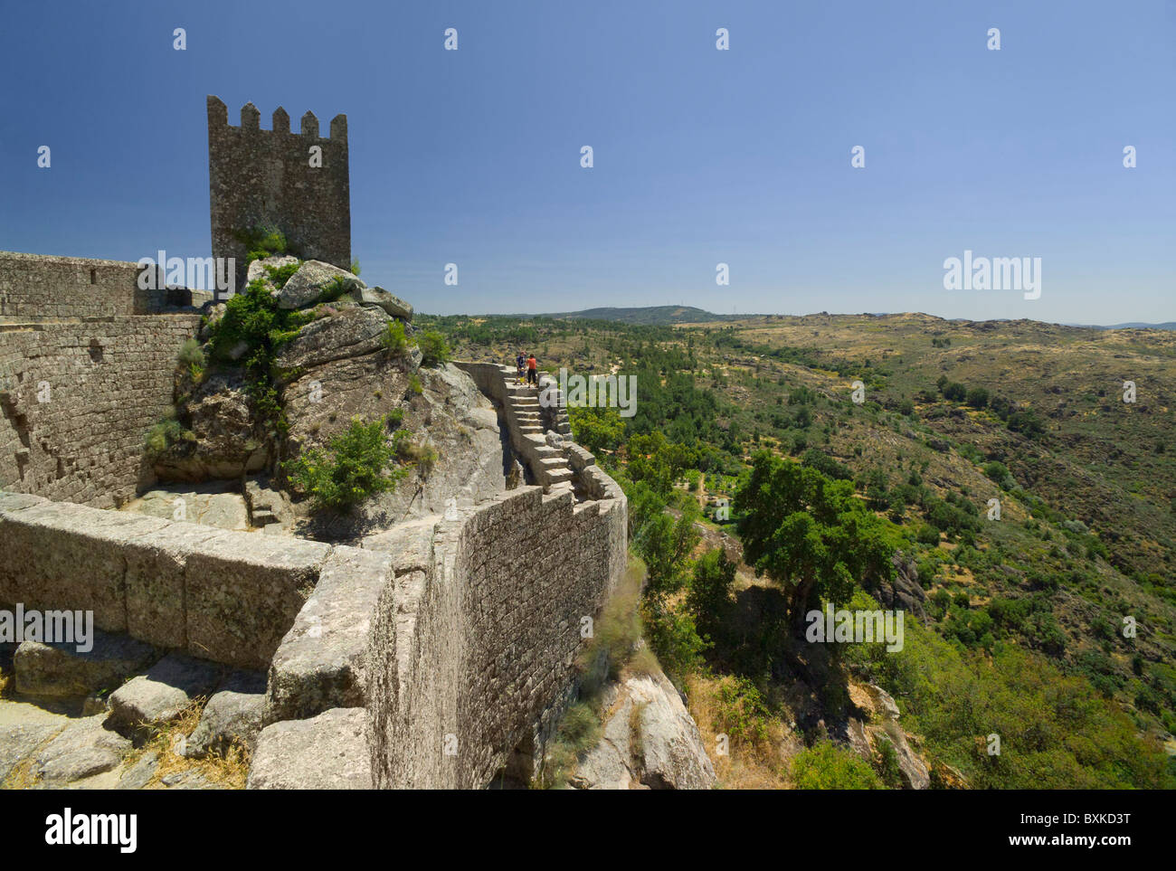 Beira Baixa , Il Portogallo centrale, il castello medievale dei bastioni di Sortelha vicino Covilha Foto Stock