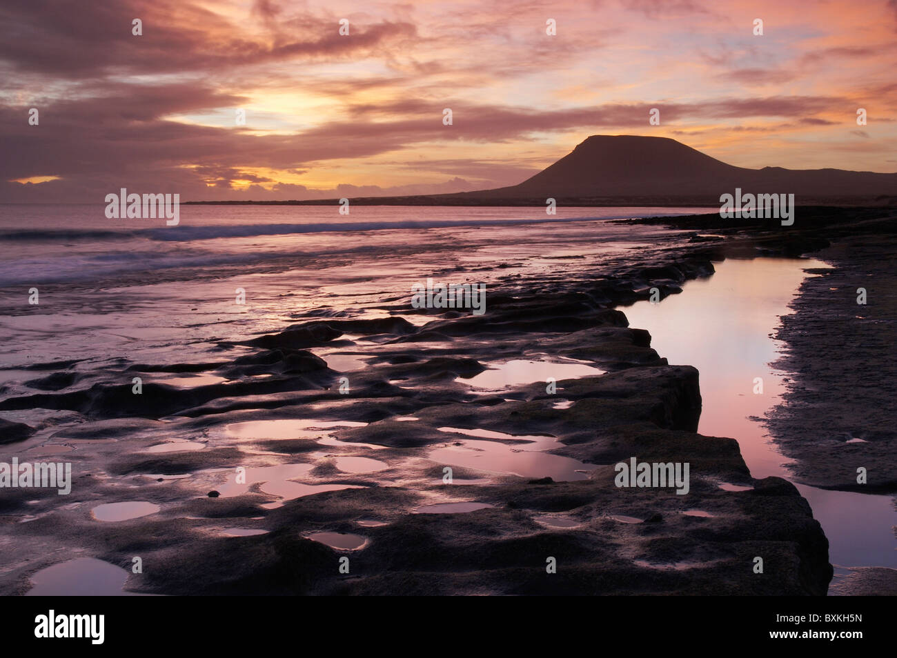 Tramonto su La Graciosa Island Foto Stock